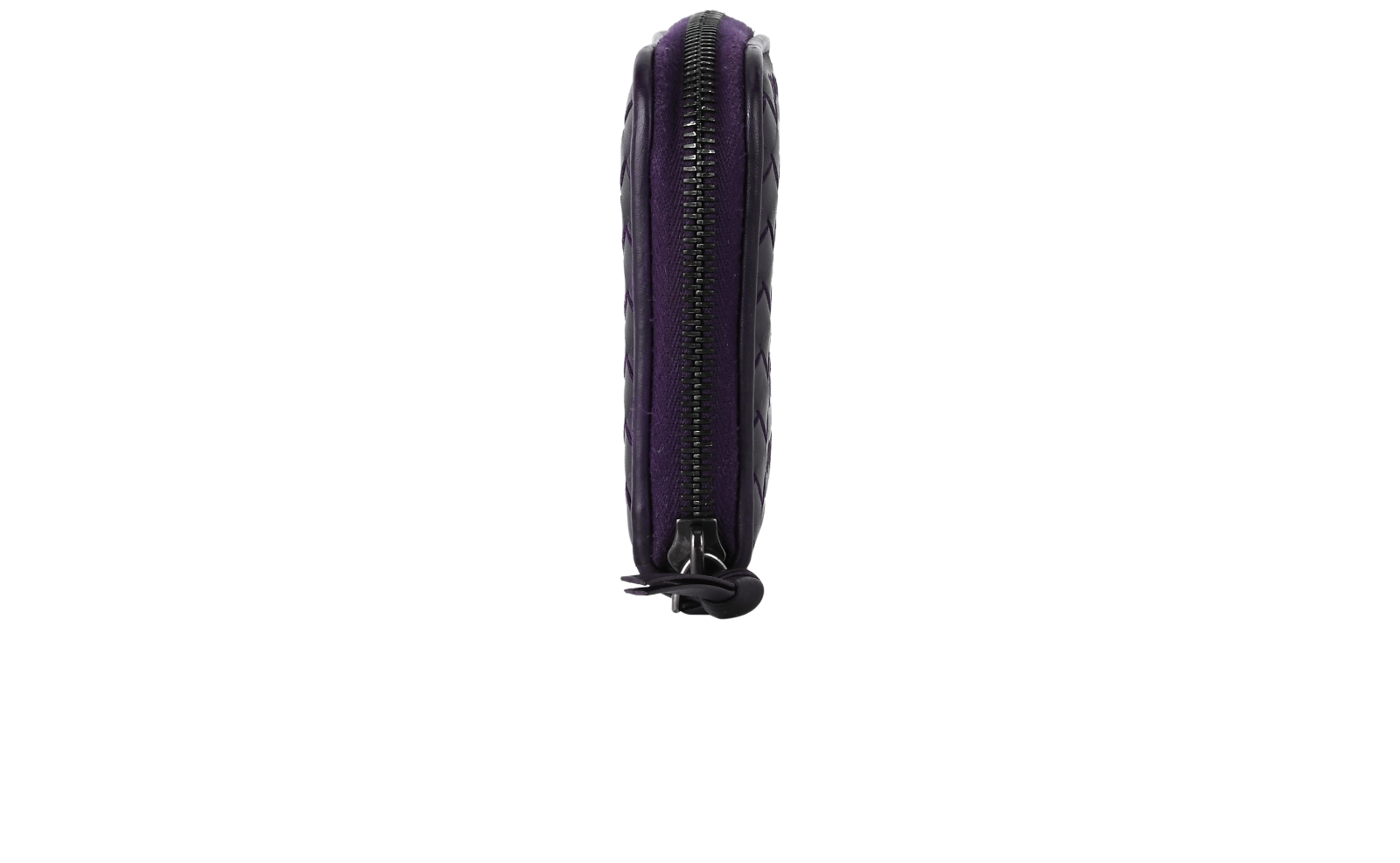 Bottega Veneta Intrecciato Zip Around Long Wallet, &pound;180, Accessories, Purple, Leather, Side view